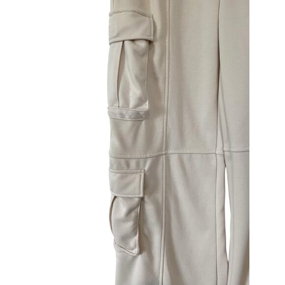 Lazy Sunday Cargo Jogger Sweatpants Women L Ivory Drawstring Waist Comfort - Picture 3 of 7